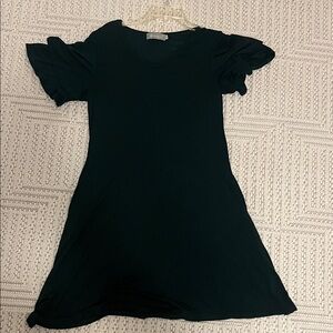 Green Ruffle Sleeve Dress